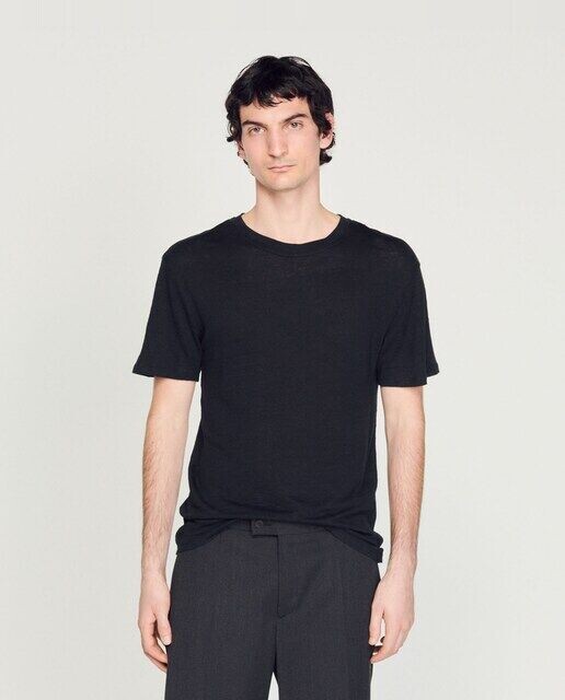 Мужская льняная футболка с короткими рукавами Sandro, черный
Мужская льняная футболка с короткими рукавами Sandro, черный