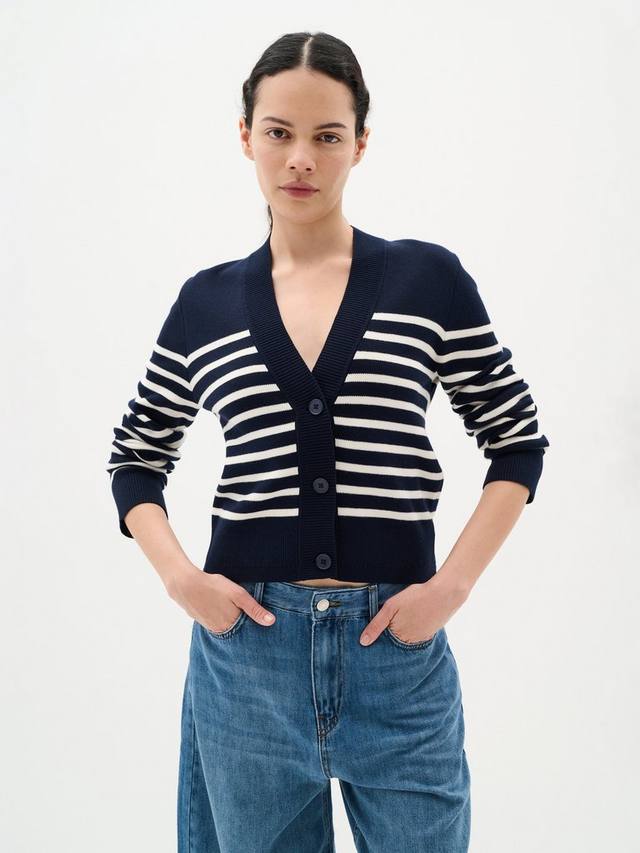 Кардиган в полоску от уоллиса InWear, цвет Marine Blue/White 
Кардиган в полоску от уоллиса InWear, цвет Marine Blue/White