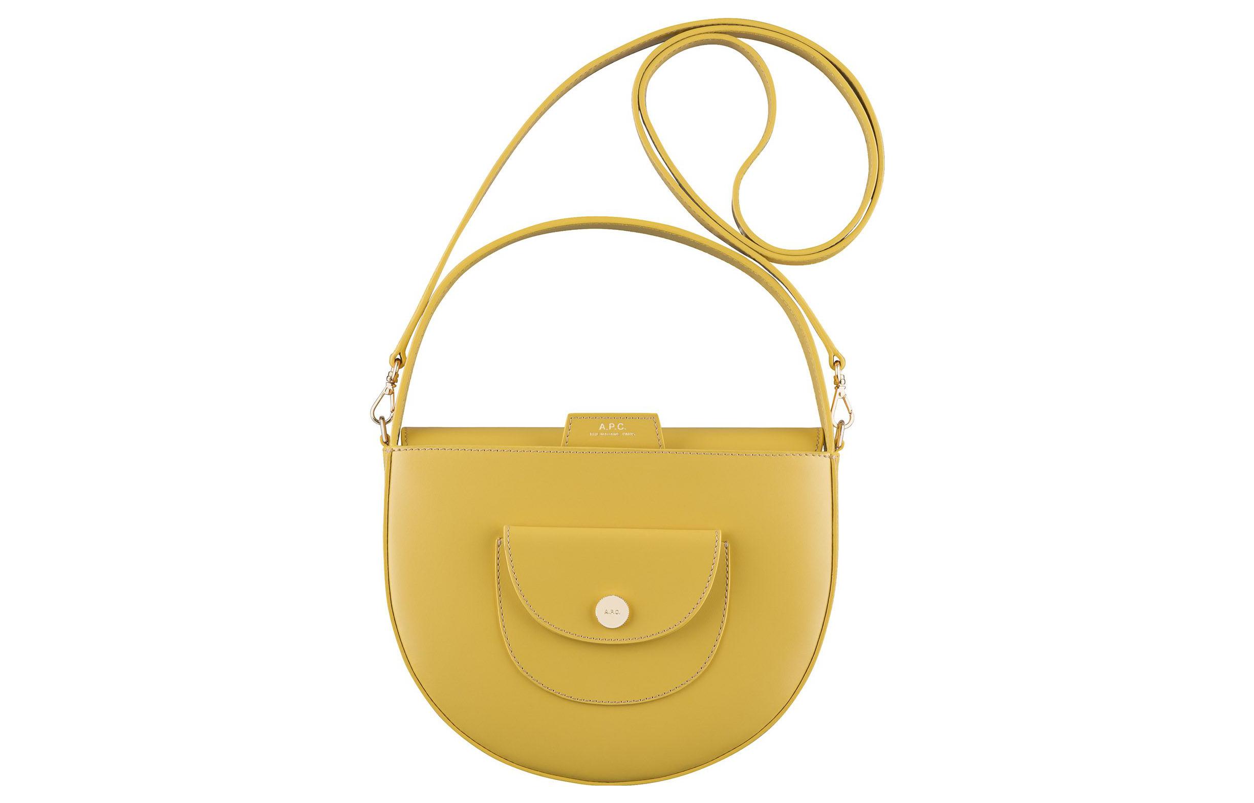 A.P.C Кожаная женская сумка через плечо маленькая желтая