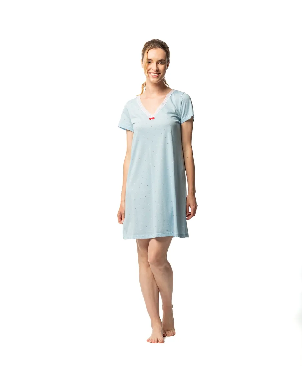 Короткий ночнушка с декоративным бантом Señoretta, светло-голубой
Короткий ночнушка с декоративным бантом Señoretta, светло-голубой