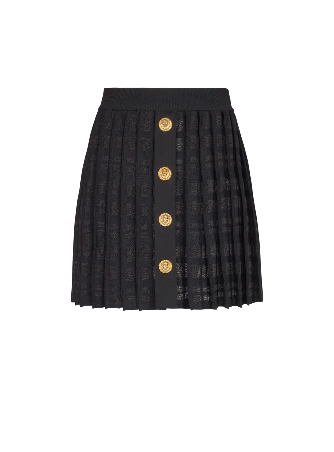 Короткая плиссированная юбка из трикотажа в клетку Balmain, черный
Короткая плиссированная юбка из трикотажа в клетку Balmain, черный