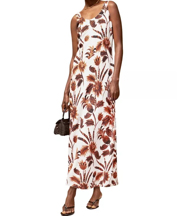 Платье из льняной смеси с тропическим цветочным принтом Ro&Zo, коричневый
Платье из льняной смеси с тропическим цветочным принтом Ro&Zo, коричневый