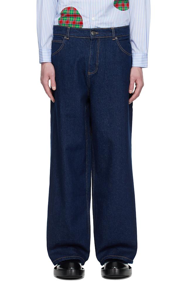 Широкие джинсы с вязаными заплатками Charles Jeffrey Loverboy, синий
Широкие джинсы с вязаными заплатками Charles Jeffrey Loverboy, синий