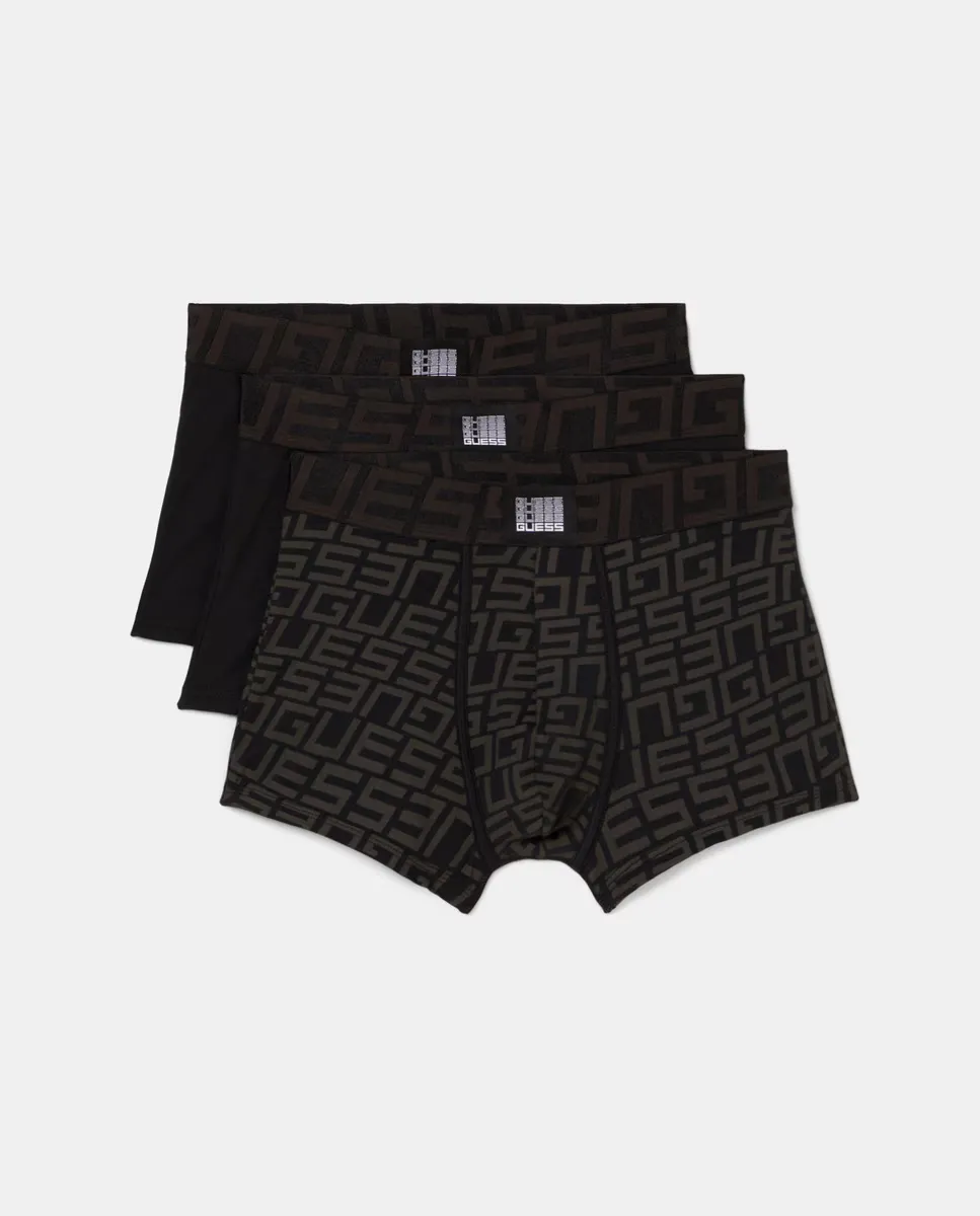 Набор из трех боксеров простой вязки с принтом Guess, черный
Набор из трех боксеров простой вязки с принтом Guess, черный