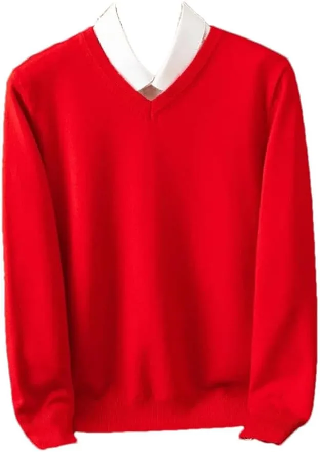 Мужской вязаный свитер с V-образным вырезом, свободного кроя, однотонный
Мужской вязаный свитер с V-образным вырезом, свободного кроя, однотонный