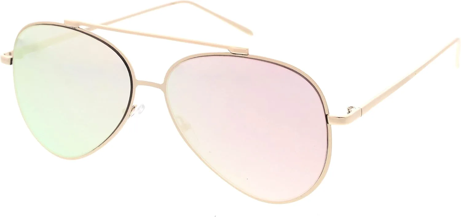 Женские солнцезащитные очки-авиаторы zeroUV с зеркальными линзами большого размера и плоскими зеркальными линзами, диаметр линз 58 мм, Gold / Pink Mirror
Женские солнцезащитные очки-авиаторы zeroUV с зеркальными линзами большого размера и плоскими зеркальными линзами, диаметр линз 58 мм, Gold / Pink Mirror