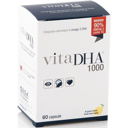Vitadha 1000 90% омега-3 DHA 500 мг в капсуле
Vitadha 1000 90% омега-3 DHA 500 мг в капсуле