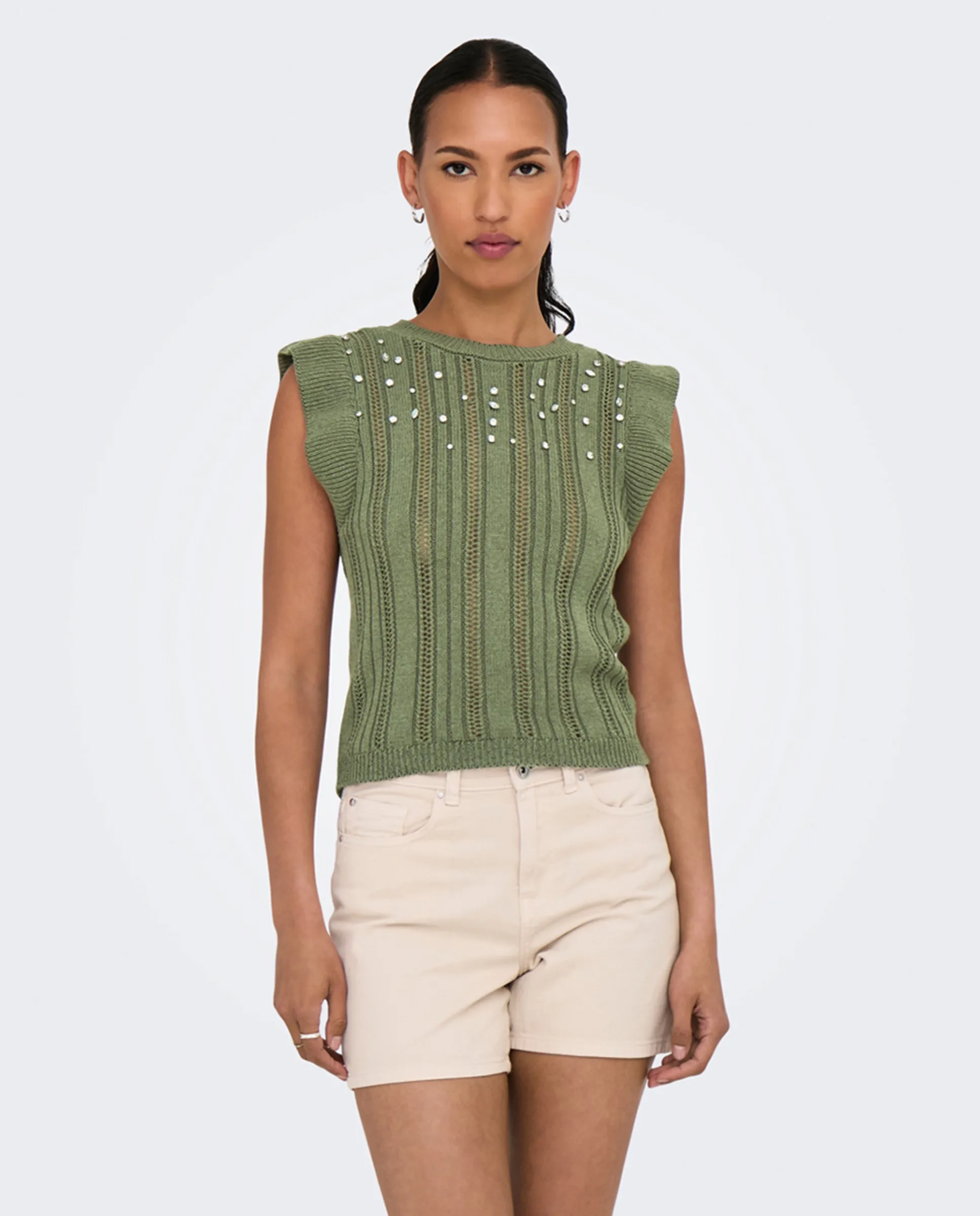 Женский топ без рукавов с блестками Only, зеленый
Женский топ без рукавов с блестками Only, зеленый