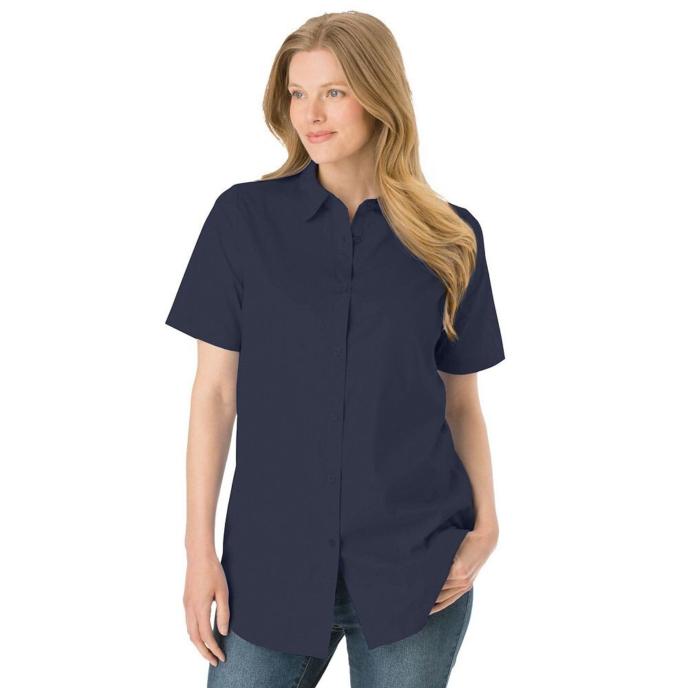 Женщина в идеальной женской рубашке с коротким рукавом больших размеров Woman Within, темно-синий
Женщина в идеальной женской рубашке с коротким рукавом больших размеров Woman Within, темно-синий