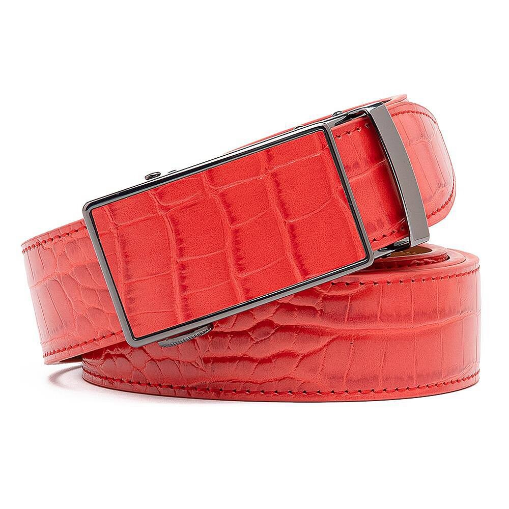 Мужской деловой ремень из натуральной кожи крокодиловой кожи с автоматической пряжкой Braveman, красный
Мужской деловой ремень из натуральной кожи крокодиловой кожи с автоматической пряжкой Braveman, красный