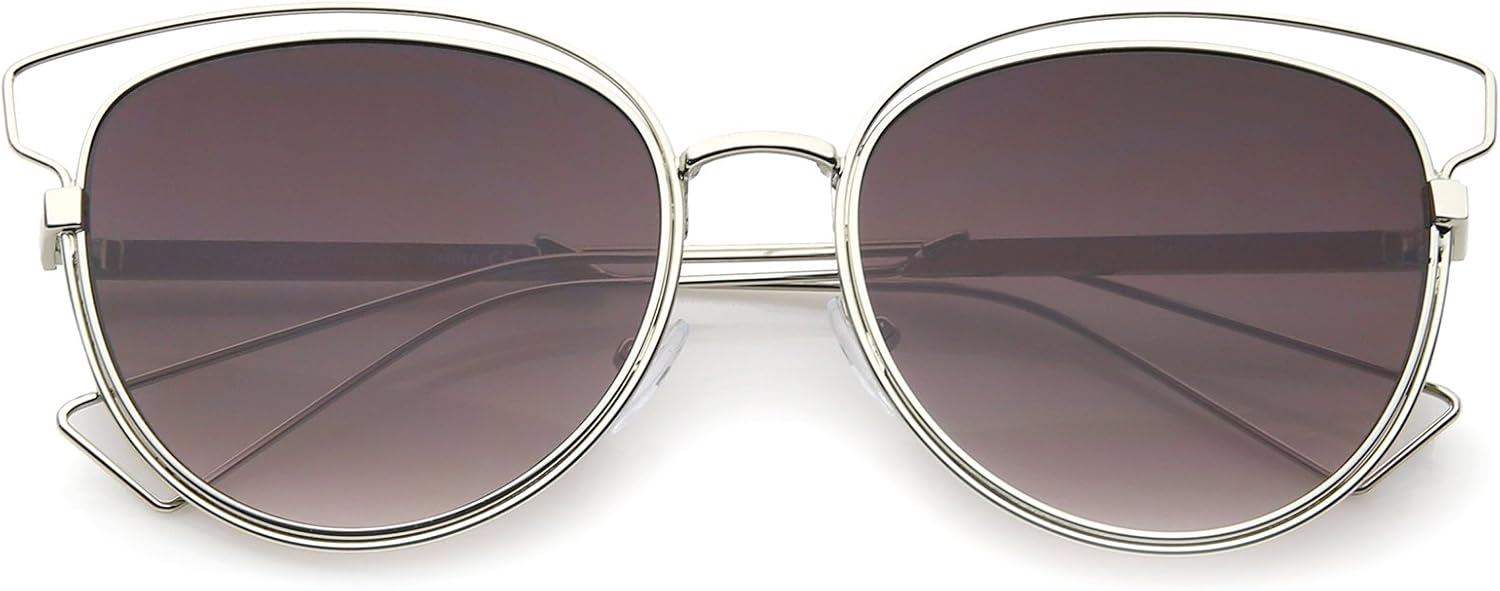 Женские модные солнцезащитные очки zeroUV в открытой металлической оправе, линзы нейтрального цвета, модель «кошачий глаз», диаметр линз 55 мм, Silver-white / Lavender
Женские модные солнцезащитные очки zeroUV в открытой металлической оправе, линзы нейтрального цвета, модель «кошачий глаз», диаметр линз 55 мм, Silver-white / Lavender