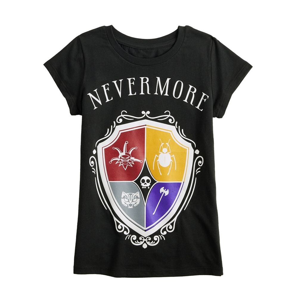 Футболка с короткими рукавами и рисунком Nevermore Wednesday Adams для девочек 7–16 лет Licensed Character, черный
Футболка с короткими рукавами и рисунком Nevermore Wednesday Adams для девочек 7–16 лет Licensed Character, черный