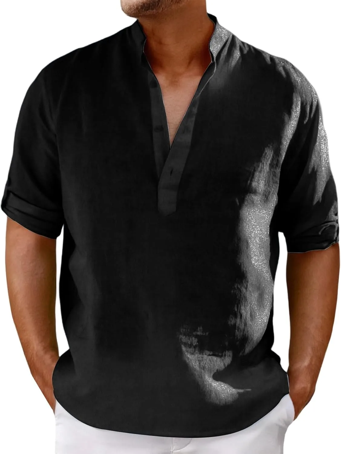 Мужская льняная рубашка хенли с коротким рукавом Thatrich
Мужская льняная рубашка хенли с коротким рукавом Thatrich