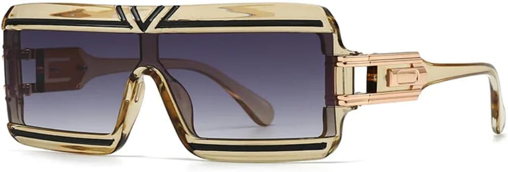 Солнцезащитные очки в крупной прямоугольной оправе для женщин и мужчин, роскошные винтажные солнцезащитные очки в стиле стимпанк, популярные ретро-очки TVTBBVV, Champagne Gray
Солнцезащитные очки в крупной прямоугольной оправе для женщин и мужчин, роскошные винтажные солнцезащитные очки в стиле стимпанк, популярные ретро-очки TVTBBVV, Champagne Gray