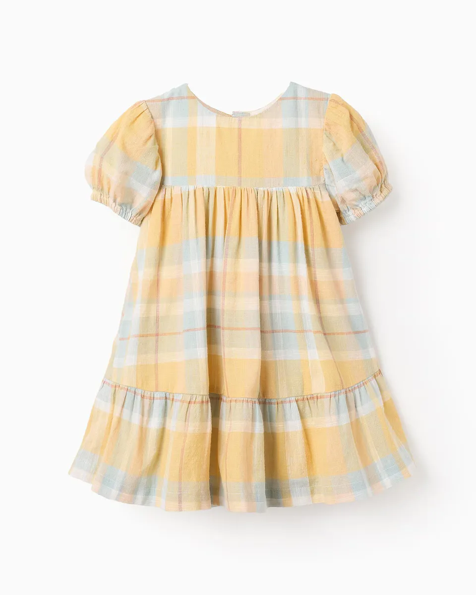 Платье для девочки с короткими рукавами и клетчатым принтом Zippy, желтый
Платье для девочки с короткими рукавами и клетчатым принтом Zippy, желтый