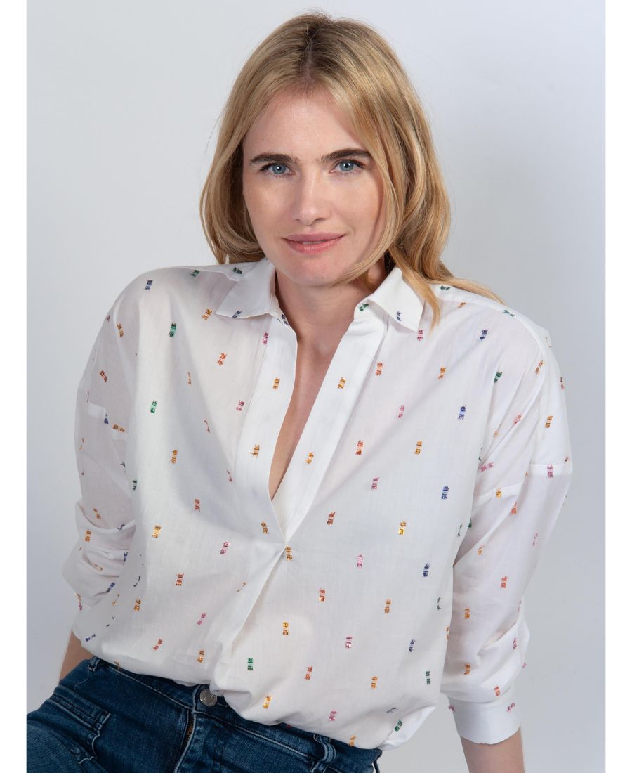 Женская свободная блузка в горошек Cape Cove, Ivory
Женская свободная блузка в горошек Cape Cove, Ivory