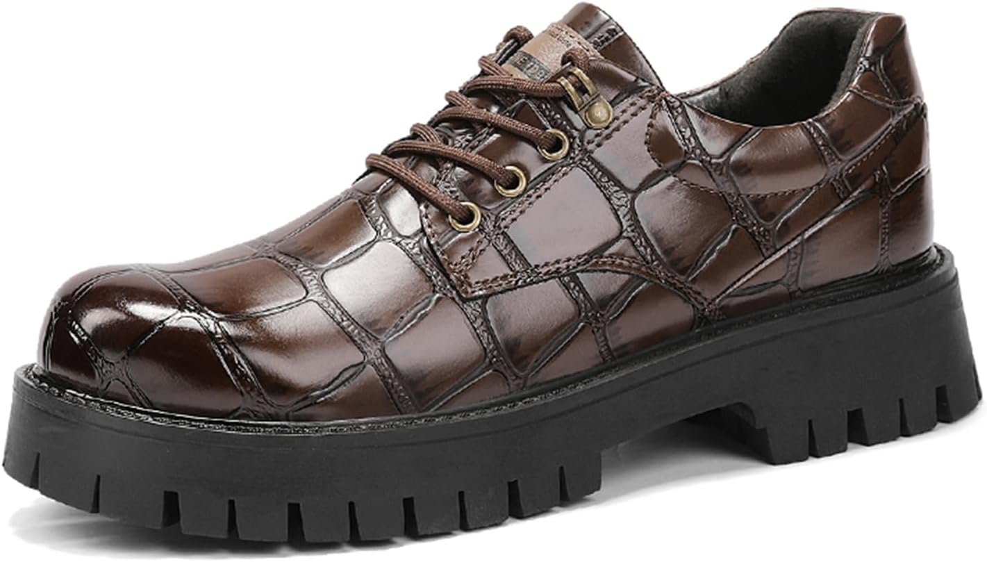 Мужские оксфорды с принтом на кожаной платформе, шнуровкой, классические ретро с массивным каблуком, круглым носком, противоскользящей рифленой подошвой, для официального делового, свадебного и офисного мероприятий Tixewsjh, коричневый
Мужские оксфорды с принтом на кожаной платформе, шнуровкой, классические ретро с массивным каблуком, круглым носком, противоскользящей рифленой подошвой, для официального делового, свадебного и офисного мероприятий Tixewsjh, коричневый