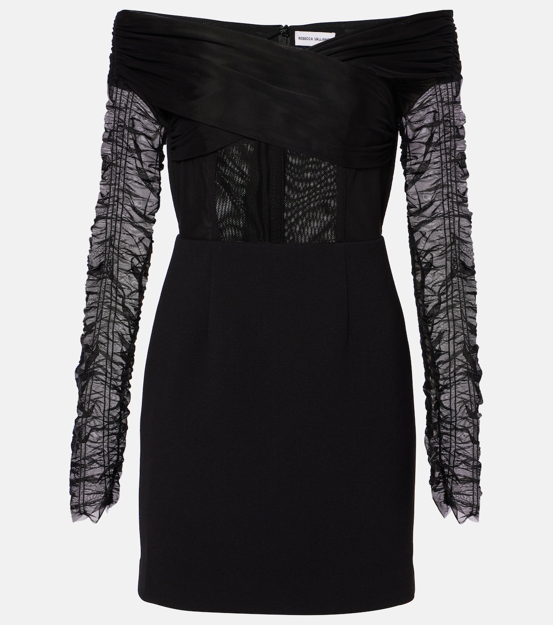 Мини-платье из крепа и сетки Astra Rebecca Vallance, черный
Мини-платье из крепа и сетки Astra Rebecca Vallance, черный