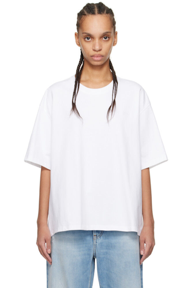 Белая футболка из плотного хлопка с открытыми плечами и спиной GANNI
Белая футболка из плотного хлопка с открытыми плечами и спиной GANNI