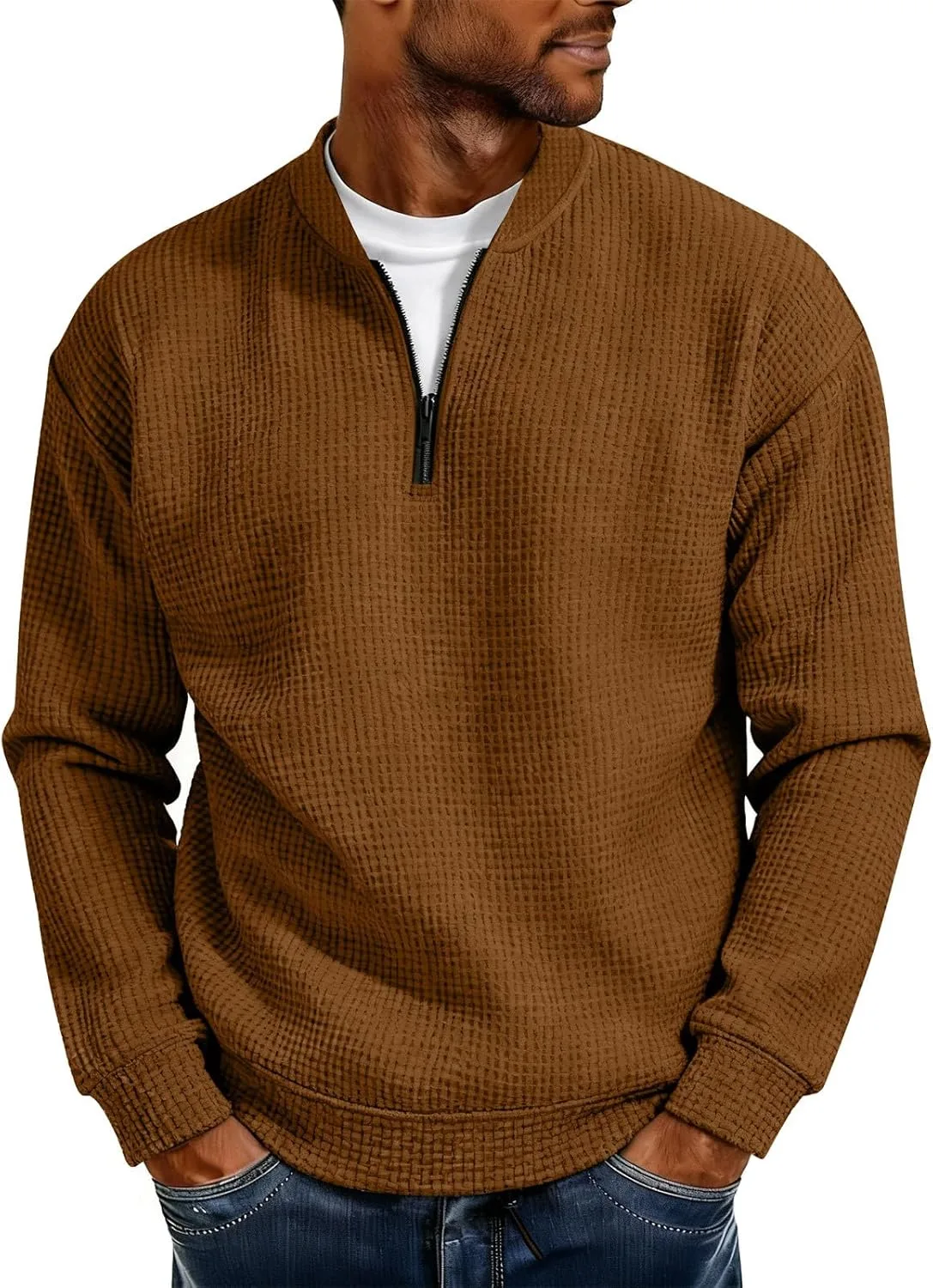 Мужская футболка с длинным рукавом и воротником-стойкой
Мужская футболка с длинным рукавом и воротником-стойкой