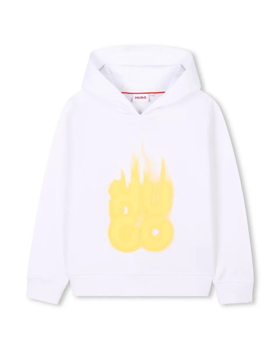 Детский худи с капюшоном и логотипом спереди Hugo, белый
Детский худи с капюшоном и логотипом спереди Hugo, белый