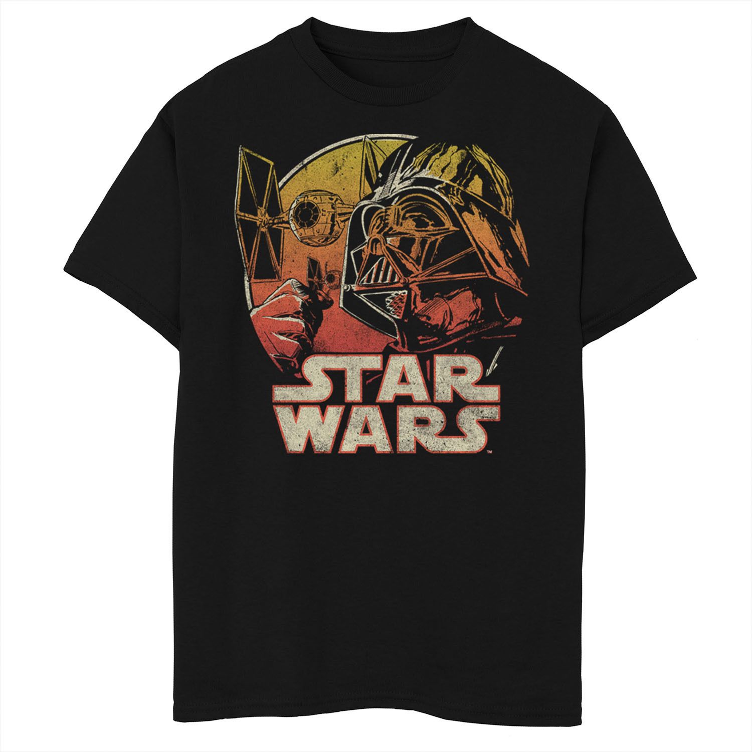 Футболка с коллажем «Дарт Вейдер и закат» для мальчиков 8–20 лет Licensed Character, черный 
Футболка с коллажем «Дарт Вейдер и закат» для мальчиков 8–20 лет Licensed Character, черный
