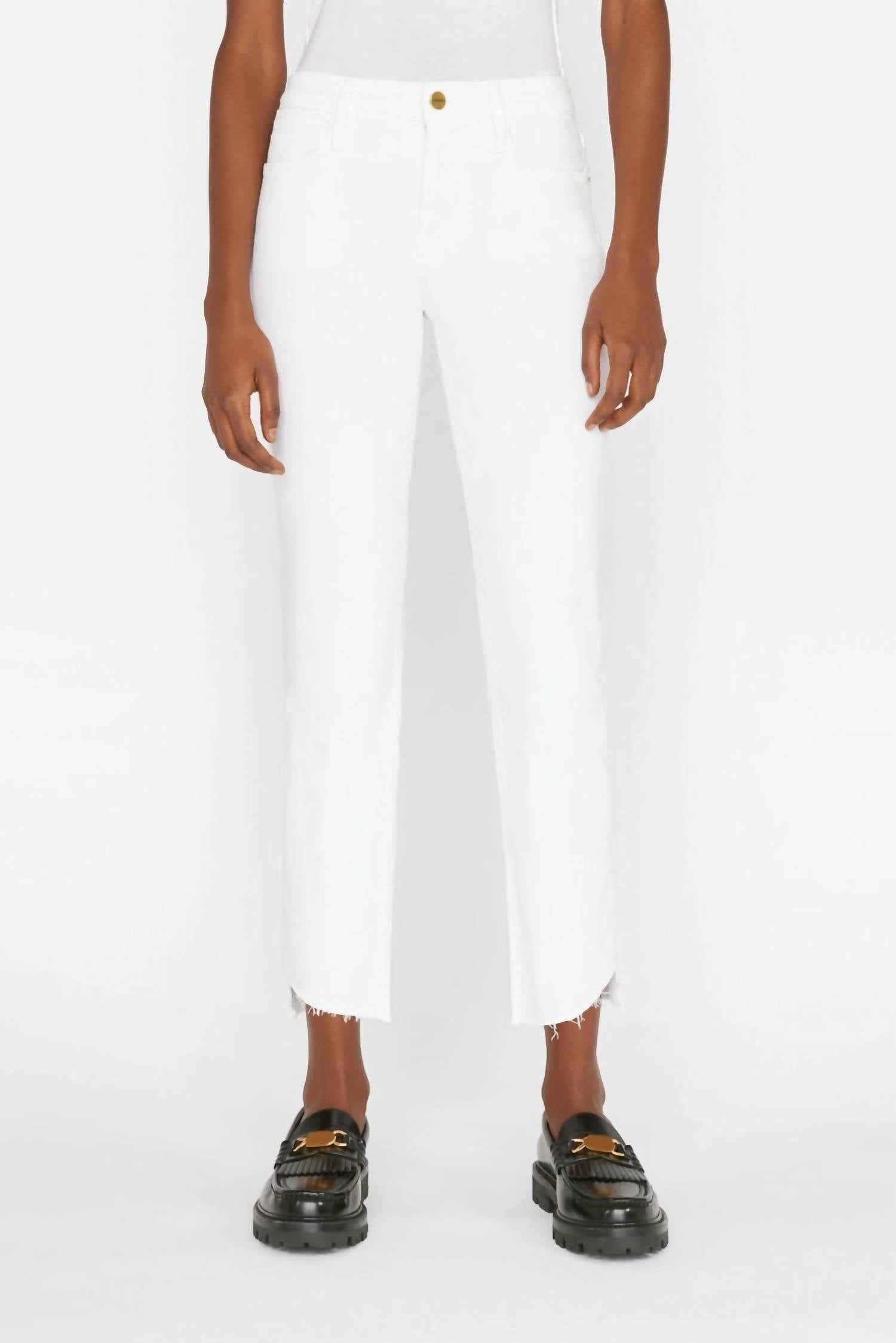 Le High Straight джинсы с каскадным необработанным краем в белом цвете FRAME
Le High Straight джинсы с каскадным необработанным краем в белом цвете FRAME