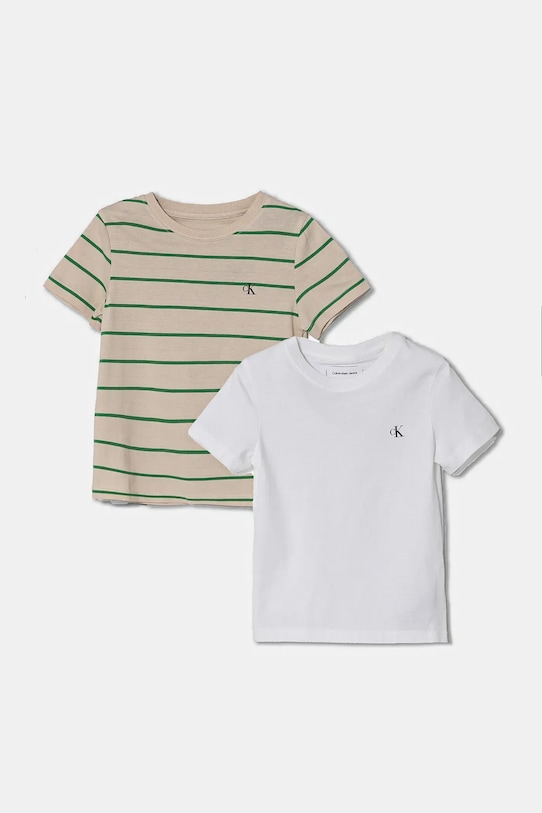 Хлопковая футболка 2 шт Calvin Klein Jeans, бежевый 
Хлопковая футболка 2 шт Calvin Klein Jeans, бежевый