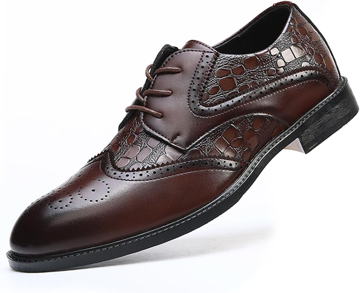 Мужские туфли с крылышками из кожи с рисунком под крокодила, деловые оксфорды для мужчин, ретро броги, дерби Haoreya, темно-коричневый
Мужские туфли с крылышками из кожи с рисунком под крокодила, деловые оксфорды для мужчин, ретро броги, дерби Haoreya, темно-коричневый