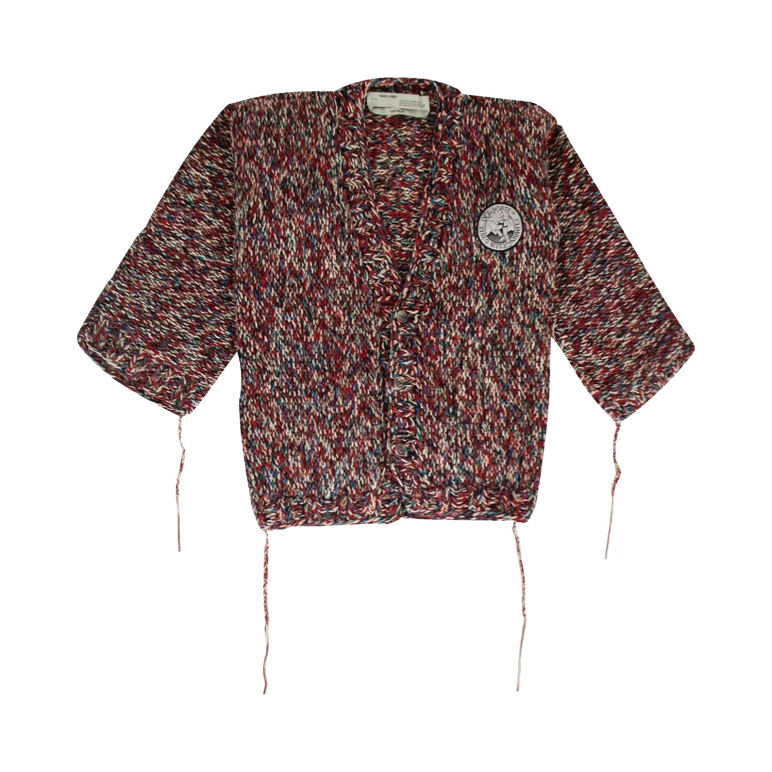 Off-White Кардиган веревочной вязки, Красный/Многоцветный
Off-White Кардиган веревочной вязки, Красный/Многоцветный