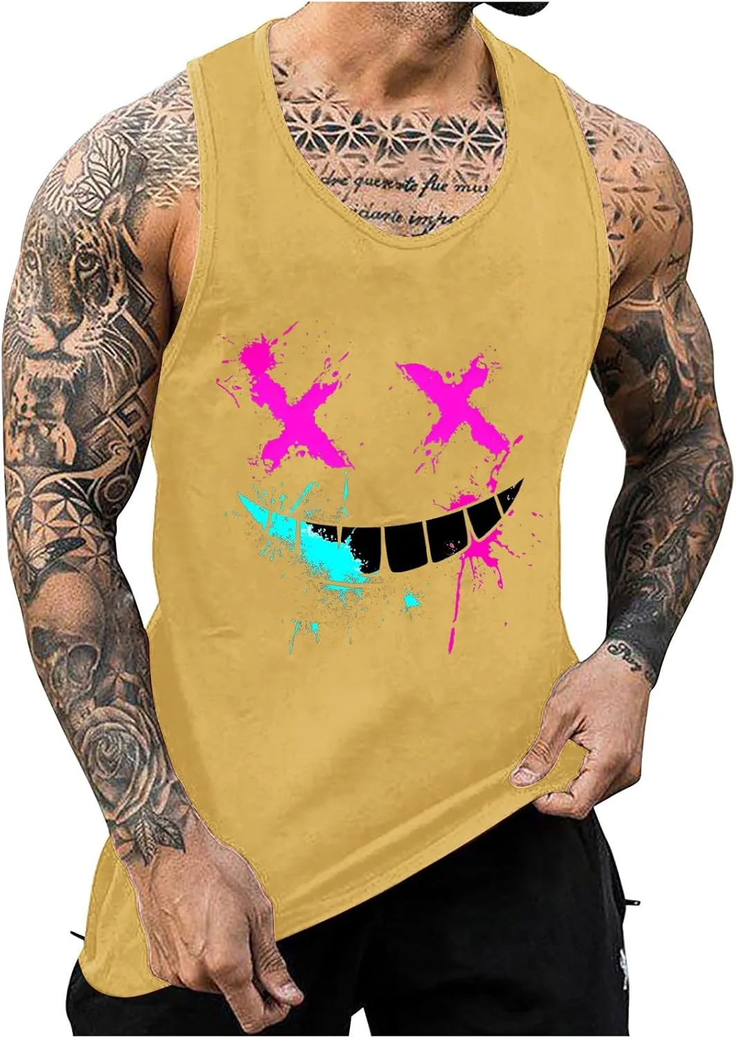 Мужская майка Casual с принтом Smiley Face для лета и тренировок Sunaei
Мужская майка Casual с принтом Smiley Face для лета и тренировок Sunaei