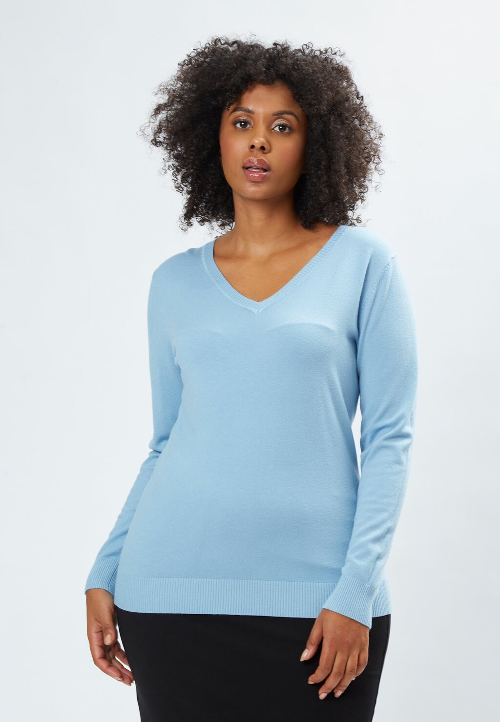 Джемпер BASIC LINE V-NECK Maison Form'elle, светло-голубой 
Джемпер BASIC LINE V-NECK Maison Form'elle, светло-голубой