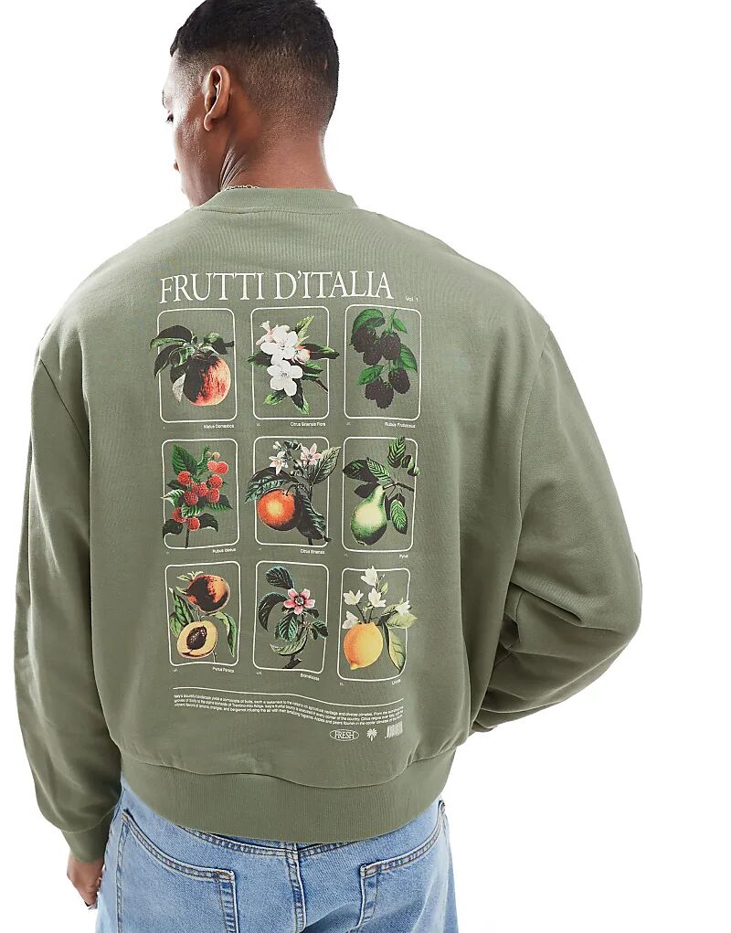 Свободный свитшот оверсайз с принтом в виде фруктов на спине зеленого цвета ASOS DESIGN
Свободный свитшот оверсайз с принтом в виде фруктов на спине зеленого цвета ASOS DESIGN