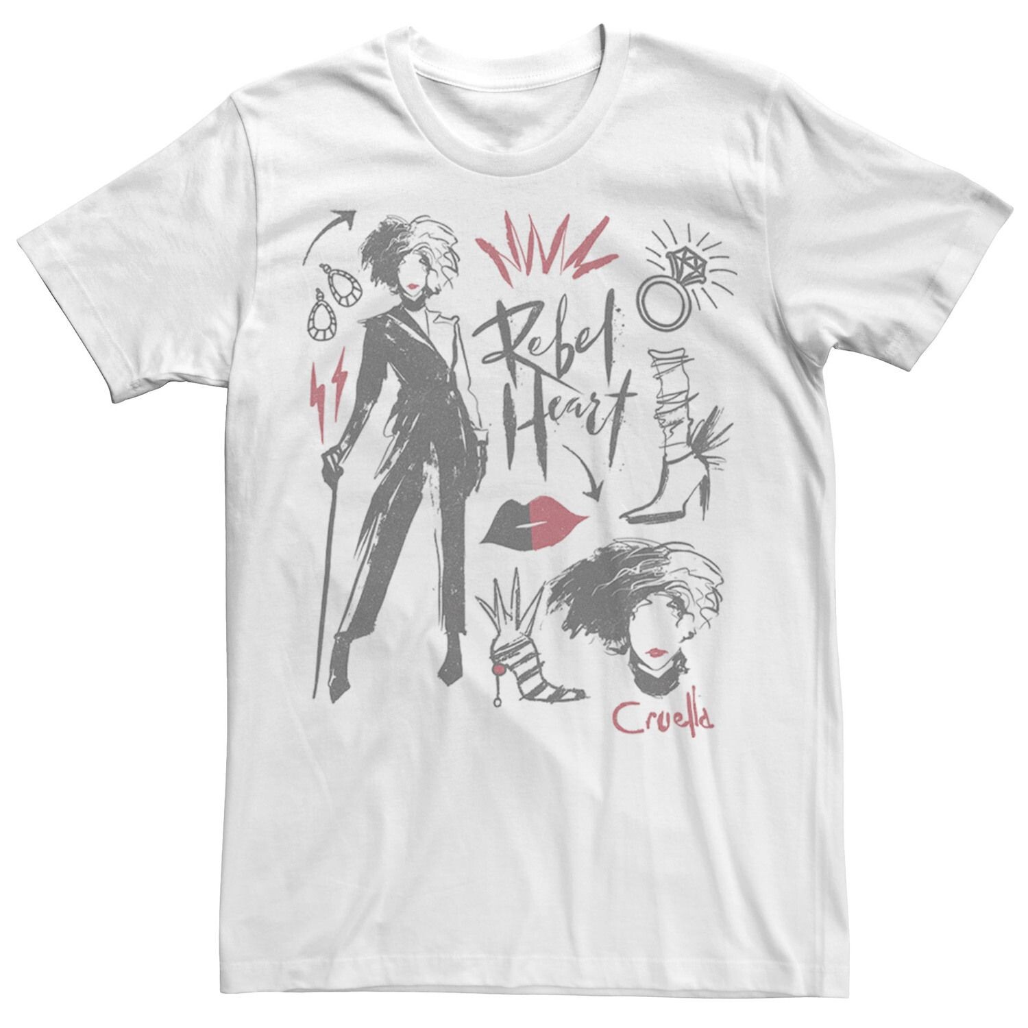 Мужская футболка Disney Cruella Rebel Heart Collage Sketches Licensed Character
Мужская футболка Disney Cruella Rebel Heart Collage Sketches Licensed Character