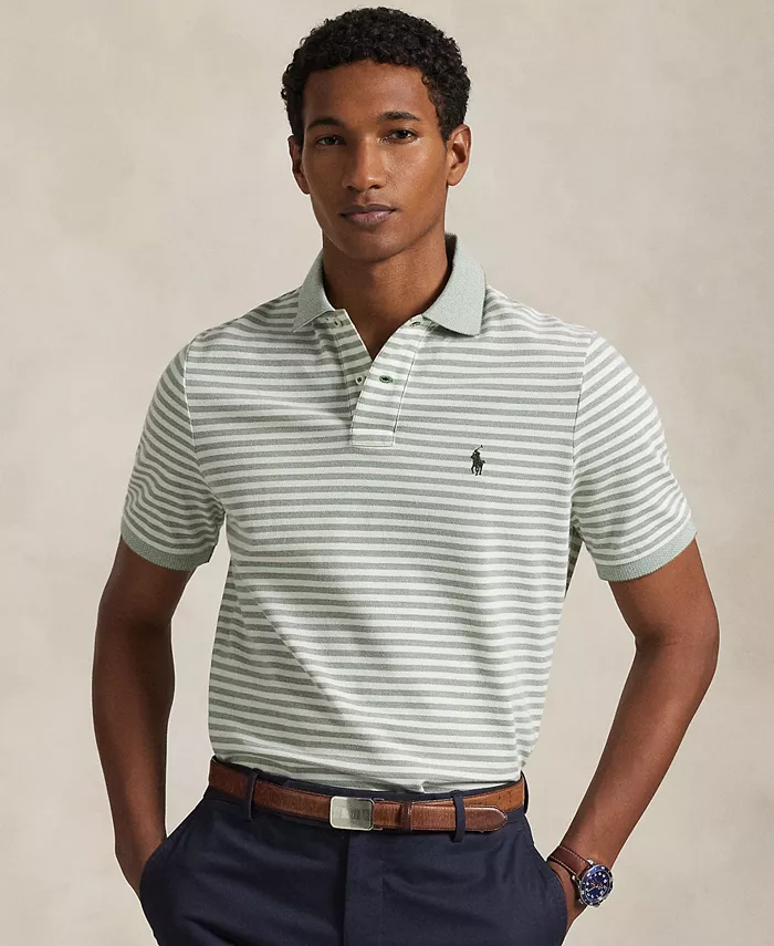 Мужская классическая полосатая поло из сетчатой ткани Polo Ralph Lauren, мультиколор 
Мужская классическая полосатая поло из сетчатой ткани Polo Ralph Lauren, мультиколор