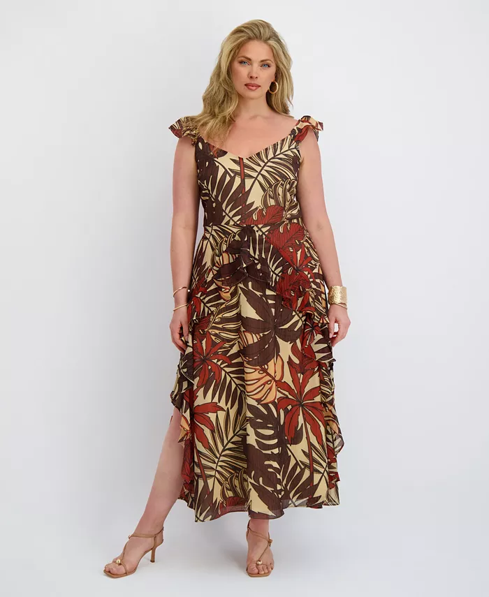 Платье макси из шифона с принтом и рукавами-крылышками больших размеров Siena
Платье макси из шифона с принтом и рукавами-крылышками больших размеров Siena