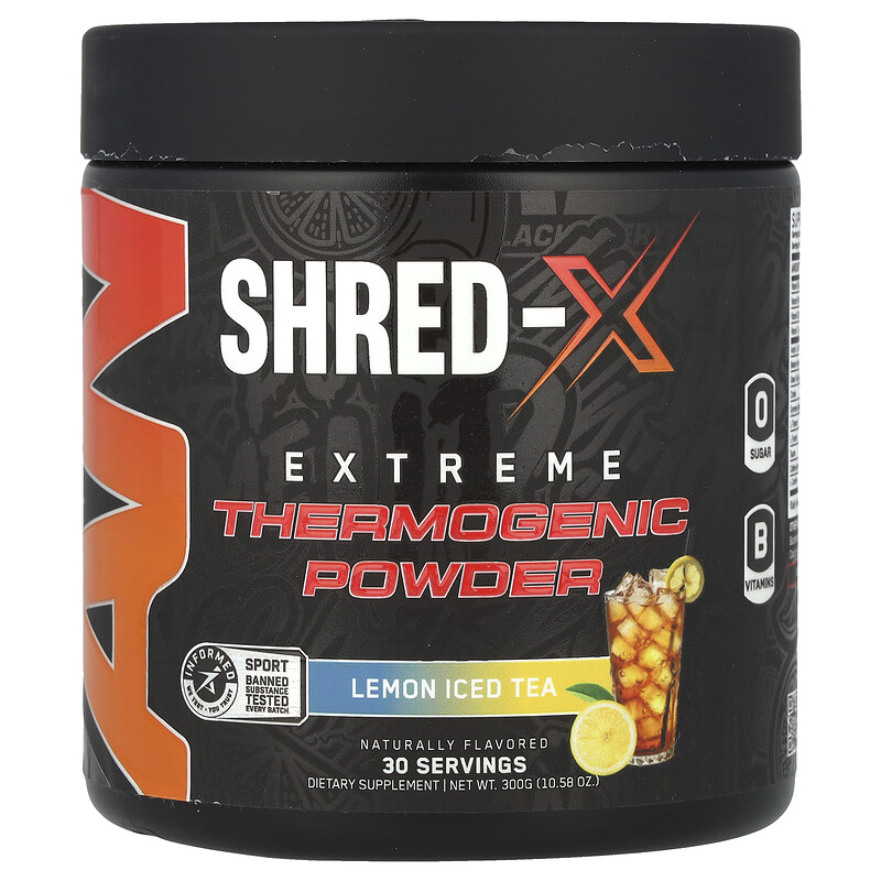ABE, Shred-X, Extreme Thermogenic Powder, лимонный чай со льдом, 300 г (10,58 унции)
ABE, Shred-X, Extreme Thermogenic Powder, лимонный чай со льдом, 300 г (10,58 унции)