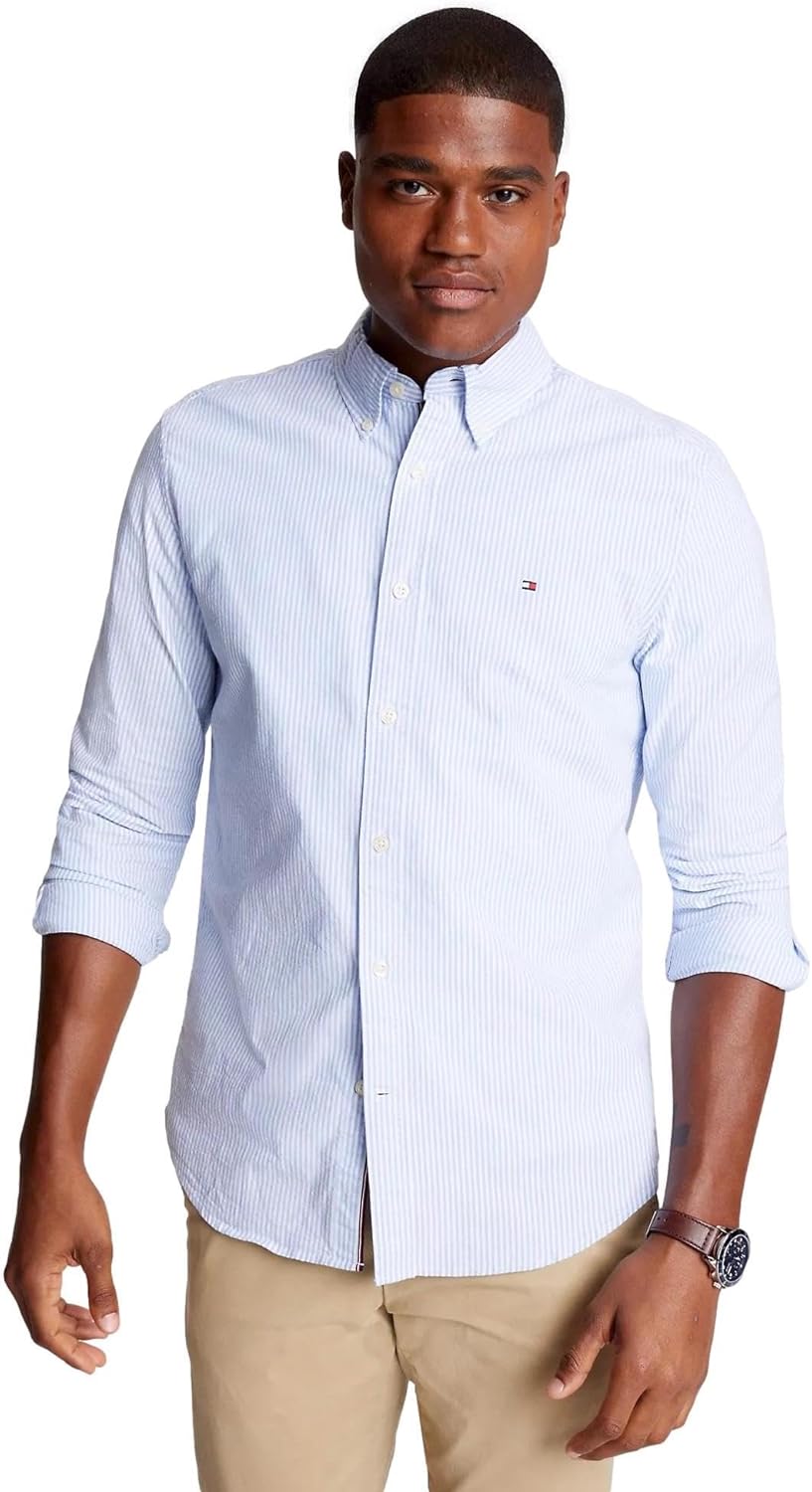 Мужская фирменная рубашка TOMMY HILFIGER с длинным рукавом и застежкой на пуговицы, классического кроя, коллекция 2025 года, Striped Blue/White
Мужская фирменная рубашка TOMMY HILFIGER с длинным рукавом и застежкой на пуговицы, классического кроя, коллекция 2025 года, Striped Blue/White