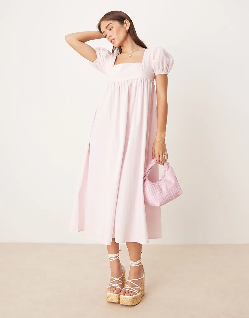 Платье мидакси Collective The Label с квадратным вырезом и рукавами-буфами светло-розового цвета
Платье мидакси Collective The Label с квадратным вырезом и рукавами-буфами светло-розового цвета