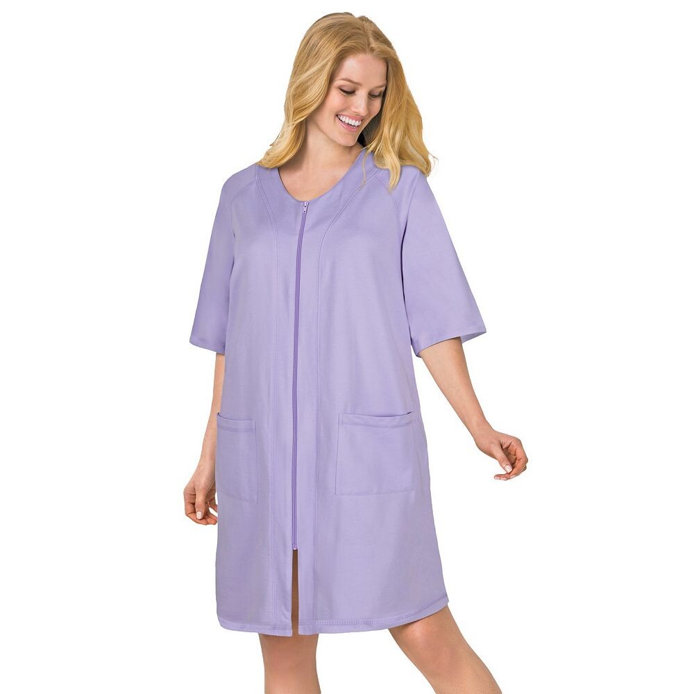Короткий женский халат из френч терри на молнии спереди Dreams & Co. больших размеров, цвет Soft Iris
Короткий женский халат из френч терри на молнии спереди Dreams & Co. больших размеров, цвет Soft Iris