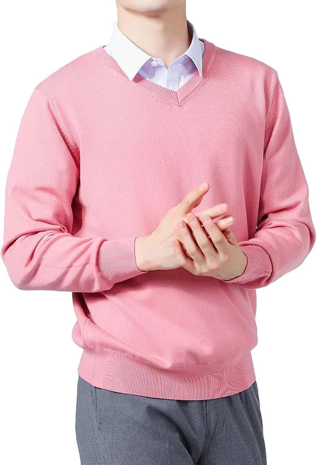 V-образный свитер для мужчин Casual Ribbed Knit Slim Fit
V-образный свитер для мужчин Casual Ribbed Knit Slim Fit