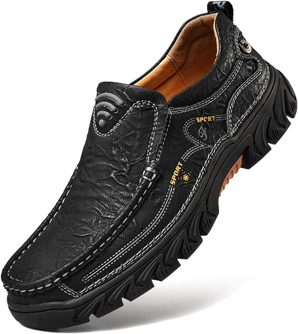 Мужские дышащие кожаные слипоны ChicWind с прошивкой для походов, черный
Мужские дышащие кожаные слипоны ChicWind с прошивкой для походов, черный