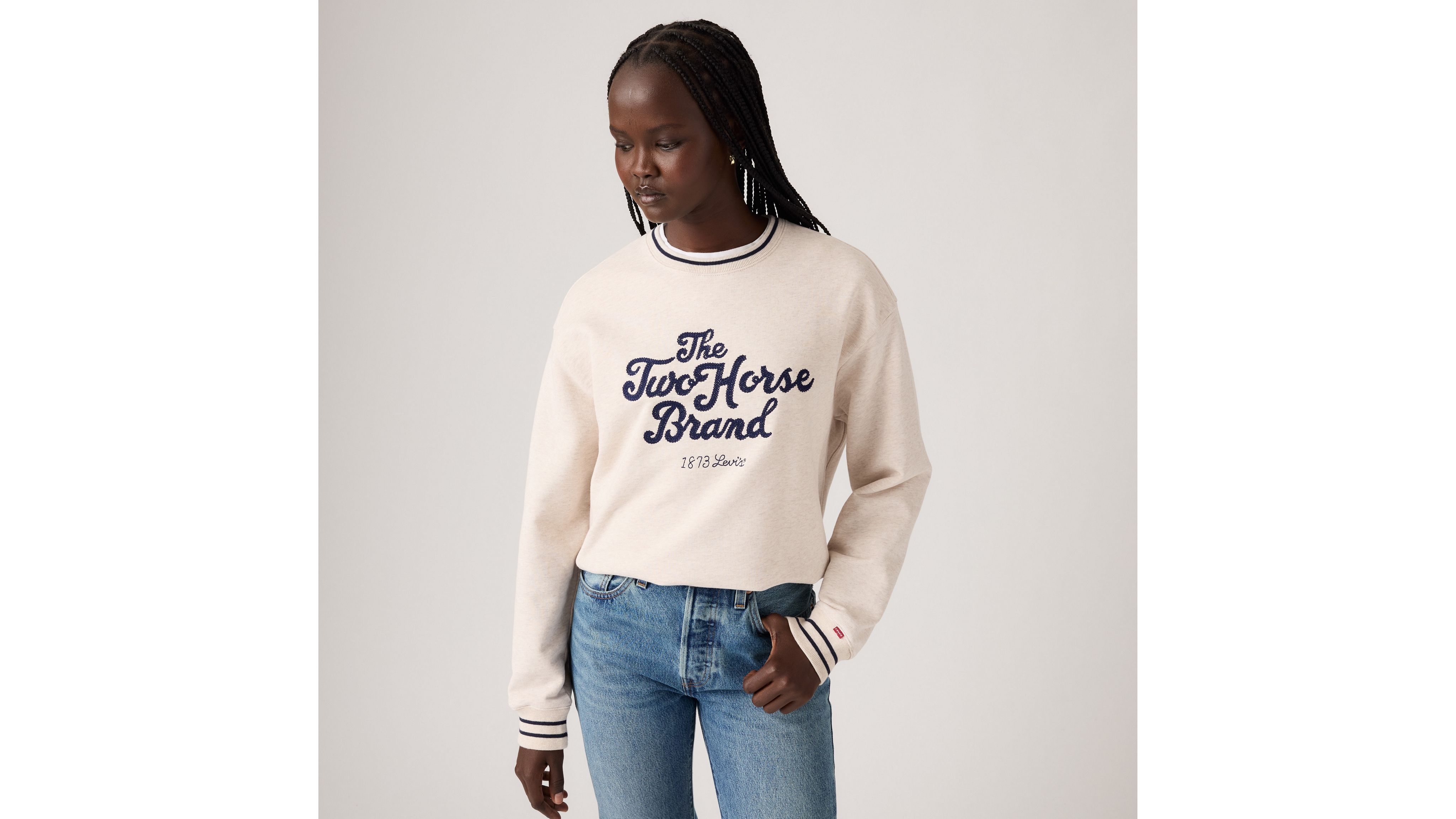 Спортивная толстовка с круглым вырезом Graphic Heritage Levi's, Oatmeal Heather - White
Спортивная толстовка с круглым вырезом Graphic Heritage Levi's, Oatmeal Heather - White