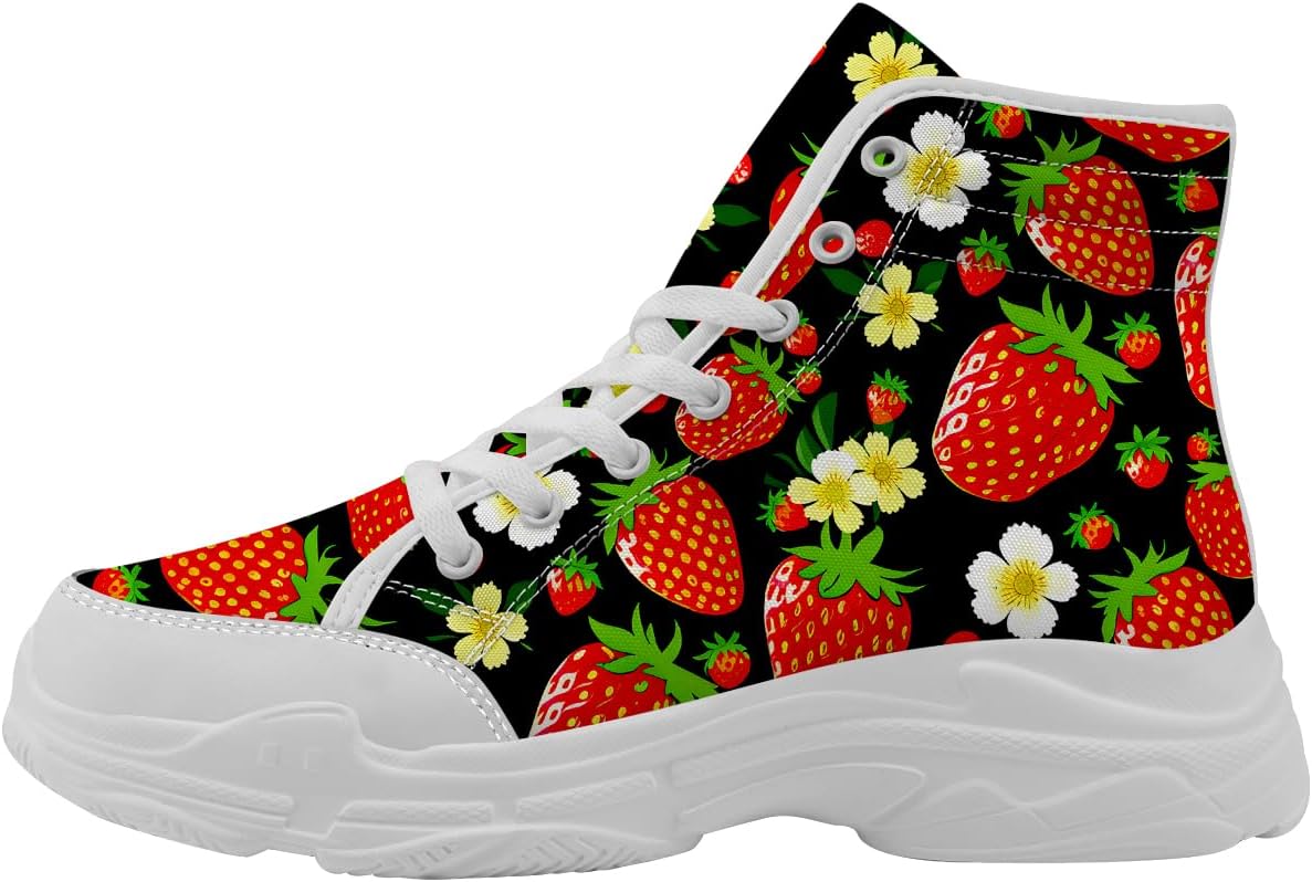 Женские высокие кеды на шнуровке Strawberry из ткани, подарок для нее Quorax, черный/красный/желтый
Женские высокие кеды на шнуровке Strawberry из ткани, подарок для нее Quorax, черный/красный/желтый