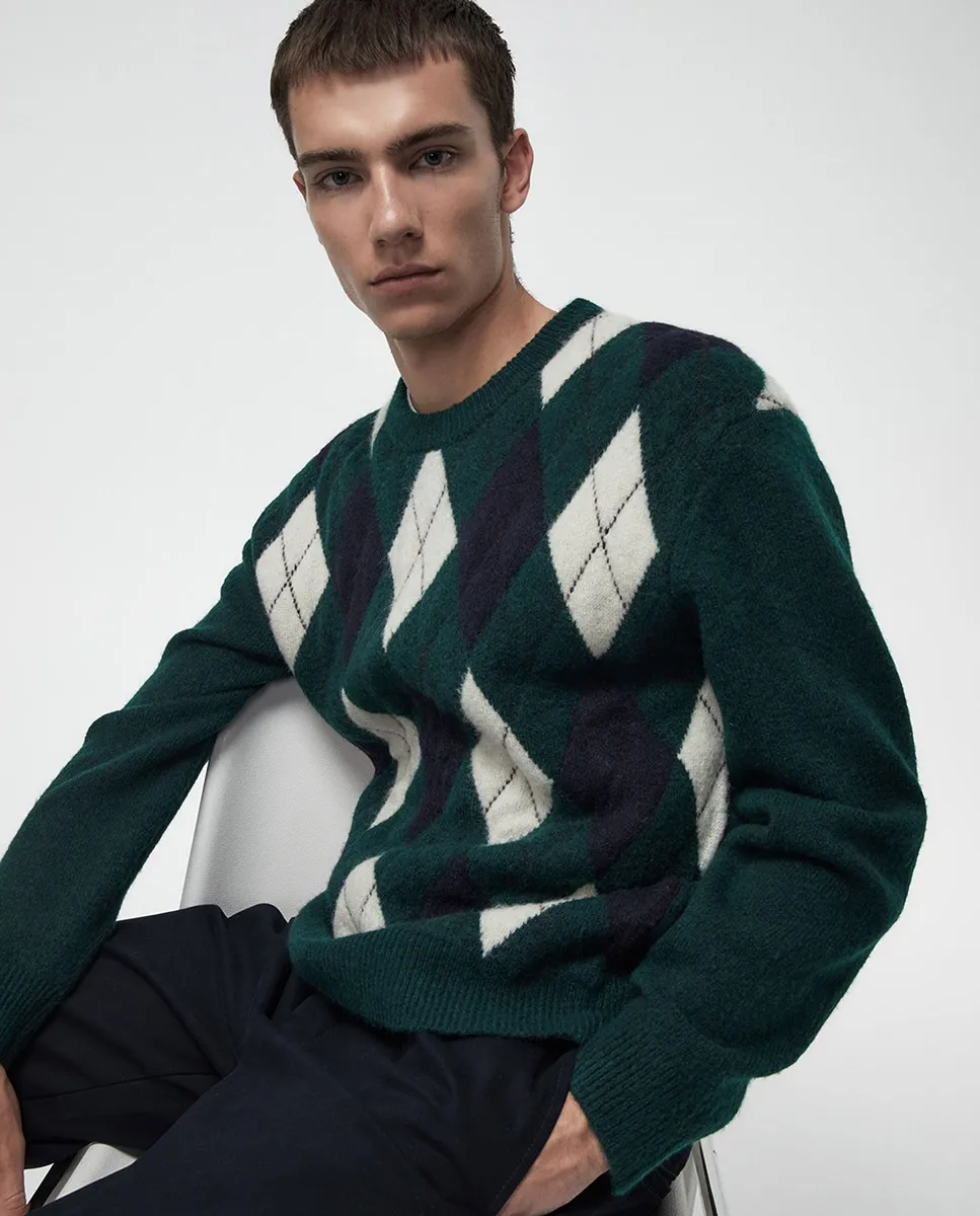 Круглый свитер с ромбами Sfera, темно-зеленый
Круглый свитер с ромбами Sfera, темно-зеленый