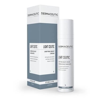 Dermaceutic Light Ceutic Ночной крем для подтяжки кожи с гликолевой кислотой, фитиновой кислотой и витамином С 40 мл
Dermaceutic Light Ceutic Ночной крем для подтяжки кожи с гликолевой кислотой, фитиновой кислотой и витамином С 40 мл