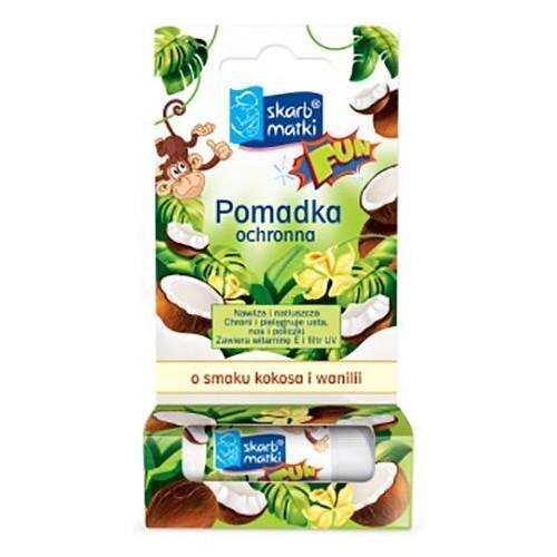 Сокровище матери, Защитная губная помада, кокос и ваниль, 6,5 г, Skarb Matki
Сокровище матери, Защитная губная помада, кокос и ваниль, 6,5 г, Skarb Matki
