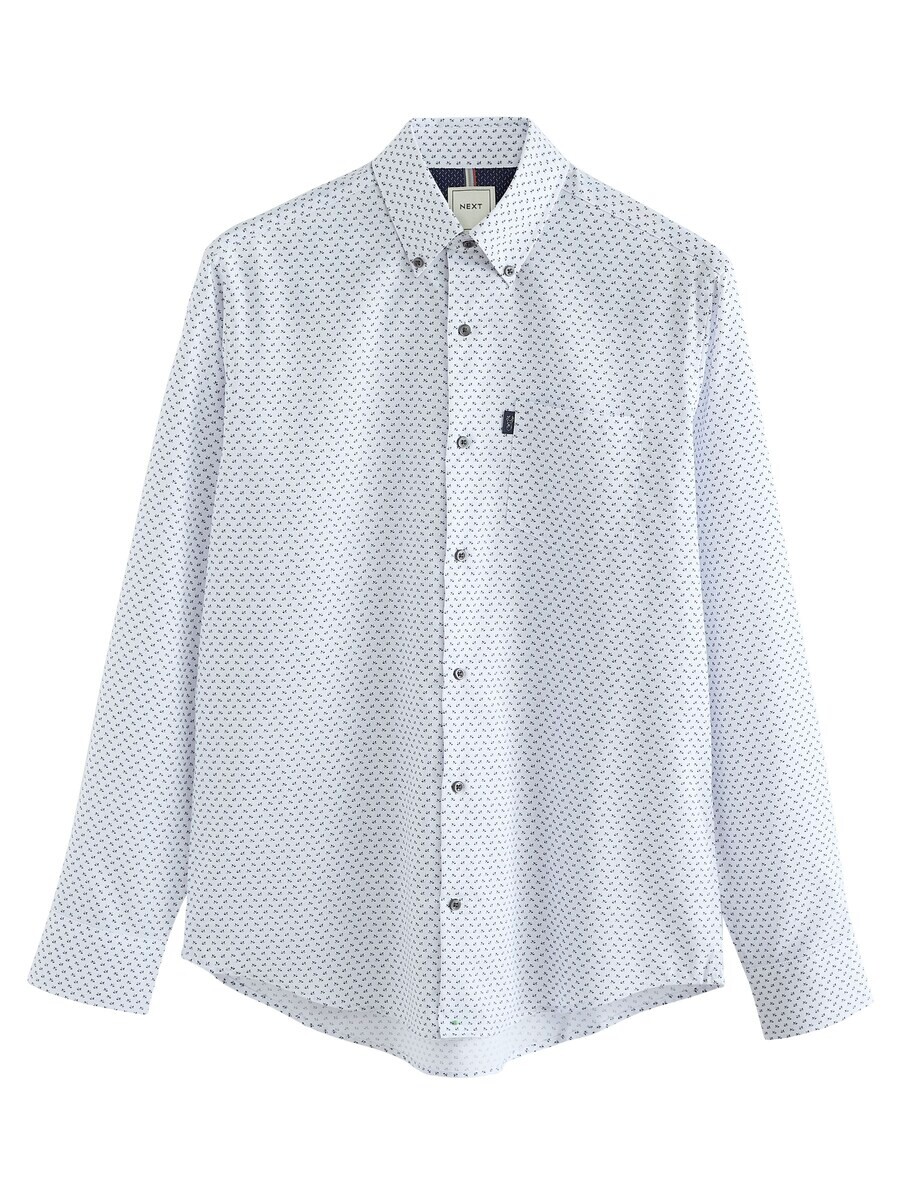 Повседневная рубашка Next Regular fit Button Up Shirt, белый 
Повседневная рубашка Next Regular fit Button Up Shirt, белый