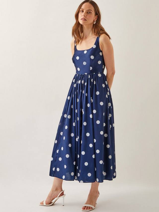 Платье миди без рукавов Sicily в горошек Monsoon, Navy
Платье миди без рукавов Sicily в горошек Monsoon, Navy