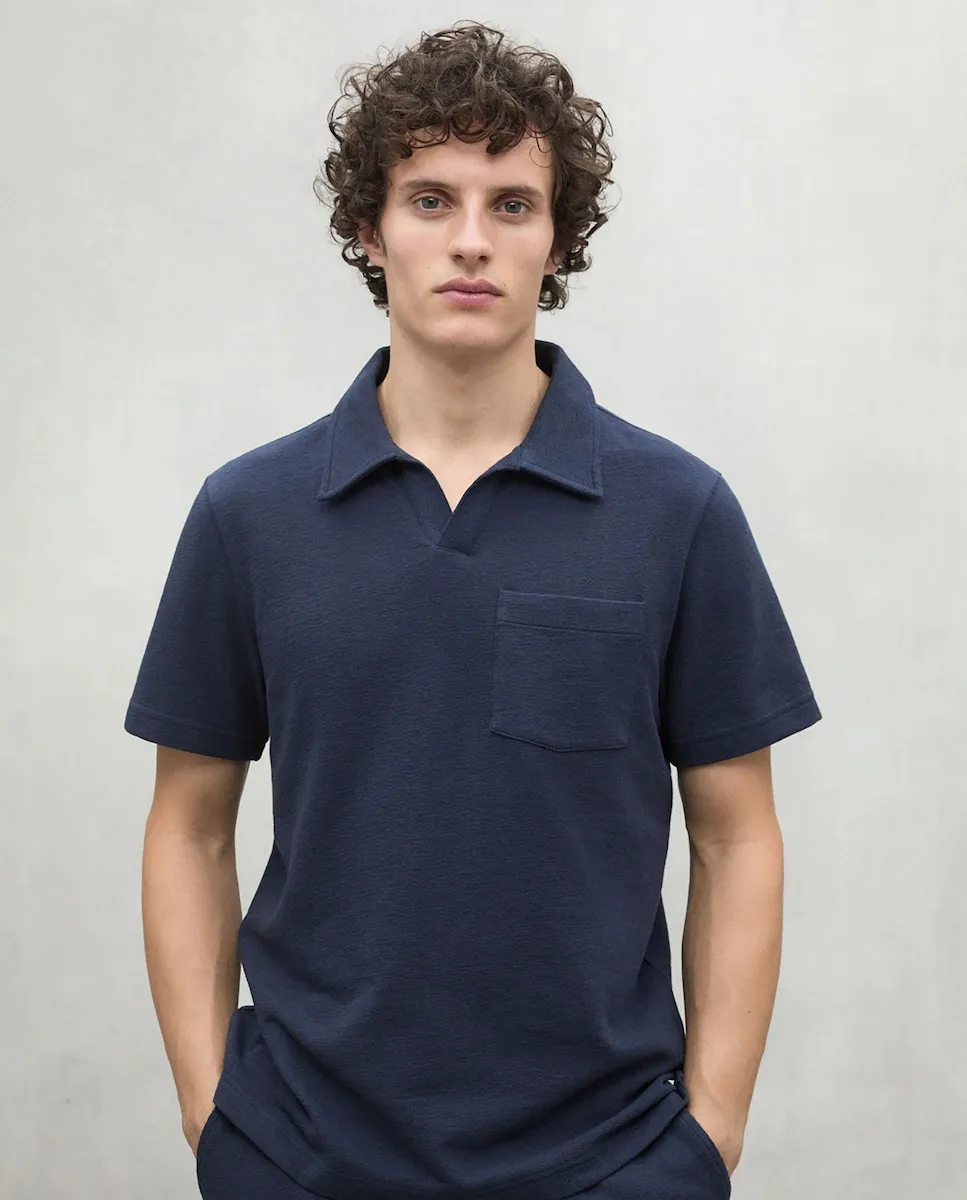 Мужская рубашка поло с коротким рукавом и передним карманом Ecoalf, тёмно-синий 
Мужская рубашка поло с коротким рукавом и передним карманом Ecoalf, тёмно-синий